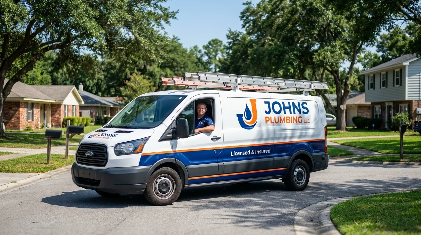 Johns Plumbing LLC service van in Orocovis, PR